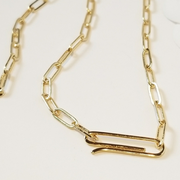 NEW Dainty Paper Clip Chain Necklace Choker - Picture 3 of 8